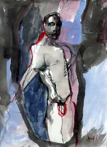 Nude Abstract Male Watercolor Sweeney Jpg